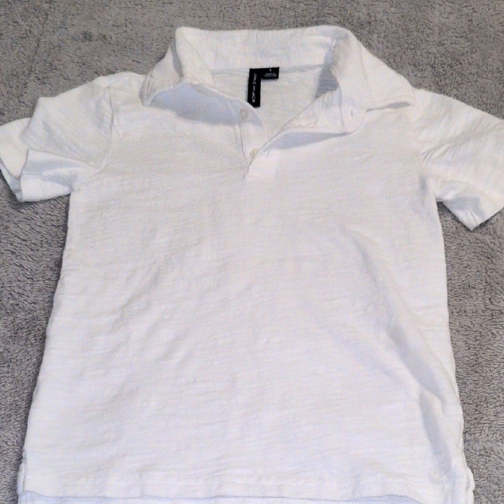 EUC Janie And Jack Classic White Boy Polo Shirt size 6
